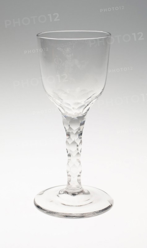 Wine Glass, c. 1775, England or Netherlands, Engraved by Jan van den Blyk (Dutch, active late 18th century), Netherlands, Glass, cut and stipple engraved, 17.8 x 7.5 cm (7 x 2 15/16 in.)