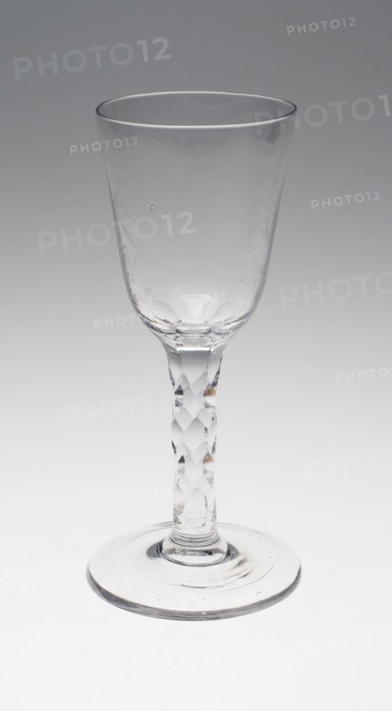 Wine Glass, c. 1760/80, England or Netherlands, England, Glass, cut and stipple engraved, 19.4 × 7.6 cm (7 5/8 × 3 in.)