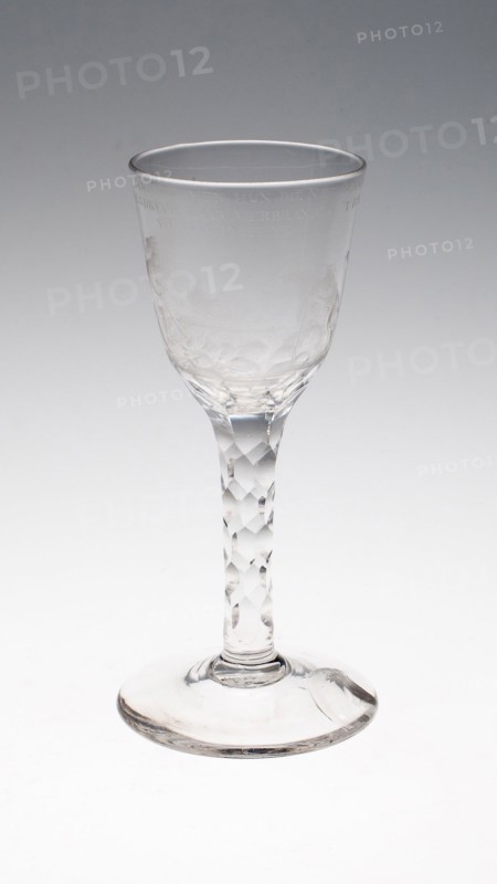 Wine Glass, c. 1795, England or Netherlands, England, Glass, stipple engraved, 6 1/4 in. u.d. 2 1/2 in.