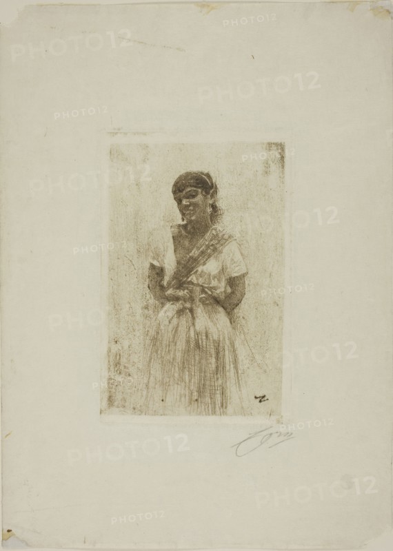 Pepita, 1883, Anders Zorn, Swedish, 1860-1920, Sweden, Etching on ivory wove paper, 165 x 105 mm (image), 177 x 116 mm (plate), 330 x 237 mm (sheet)