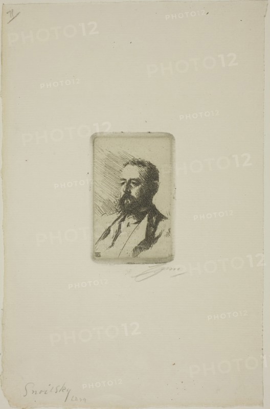 Carl Snoilsky, 1888, Anders Zorn, Swedish, 1860-1920, Sweden, Etching on ivory laid paper, 76 x 49 mm (image), 82 x 53 mm (plate), 254 x 164 mm (sheet), The Annunciation, from The Life of the Virgin, c. 1503, published 1511, Albrecht Dürer, German, 1471-1528, Germany, Woodcut in black on ivory laid paper, 298 × 209 mm (image), 301 × 213 mm (sheet)