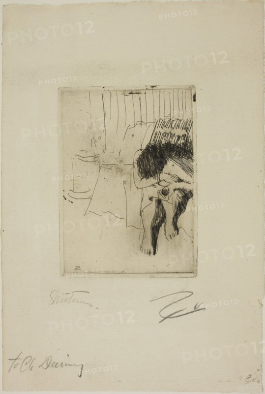 Tired Model, 1890, Anders Zorn, Swedish, 1860-1920, Sweden, Etching on ivory laid paper, 132 x 94 mm (image), 139 x 100 mm (plate), 282 x 189 mm (sheet)