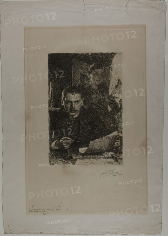 Zorn and His Wife, 1890, Anders Zorn, Swedish, 1860-1920, Sweden, Etching on ivory wove paper, 303 x 200 mm (image), 315 x 210 mm (plate), 630 x 450 mm (sheet)