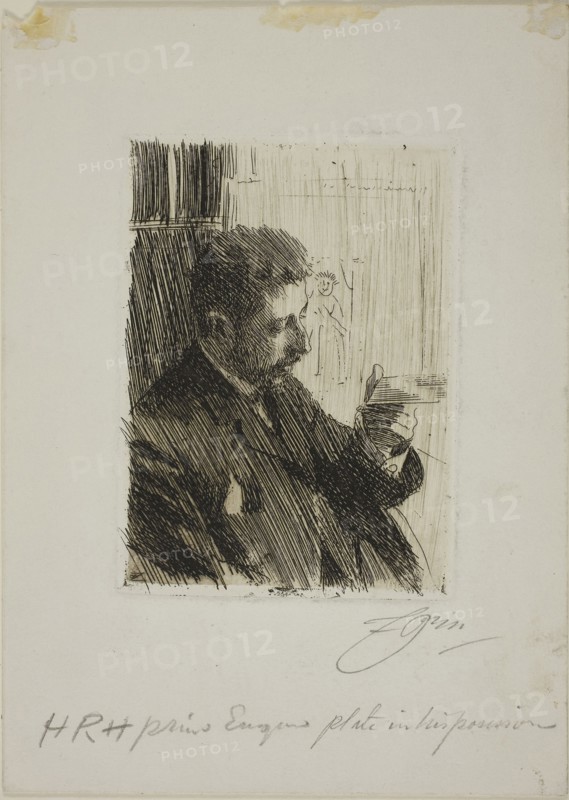 H. R. H. Prince Eugen of Sweden, 1891, Anders Zorn, Swedish, 1860-1920, Sweden, Etching on white wove paper, 134 x 96 mm (image), 140 x 102 mm (plate), 239 x 171 mm (sheet)