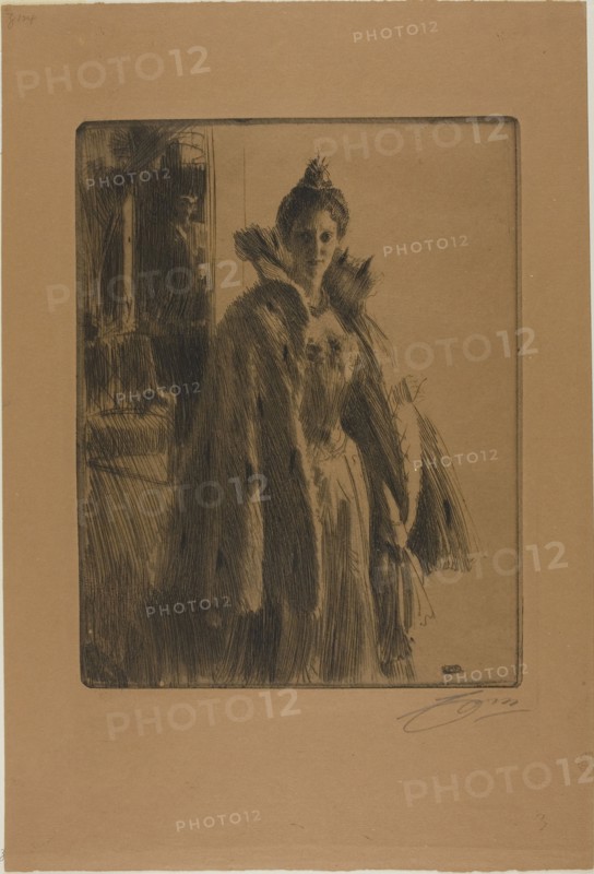 H. R. H. Princess Ingeborg of Sweden II, 1900, Anders Zorn, Swedish, 1860-1920, Sweden, Etching on brown wove paper, 275 x 215 mm (image/plate), 420 x 285 mm (sheet)