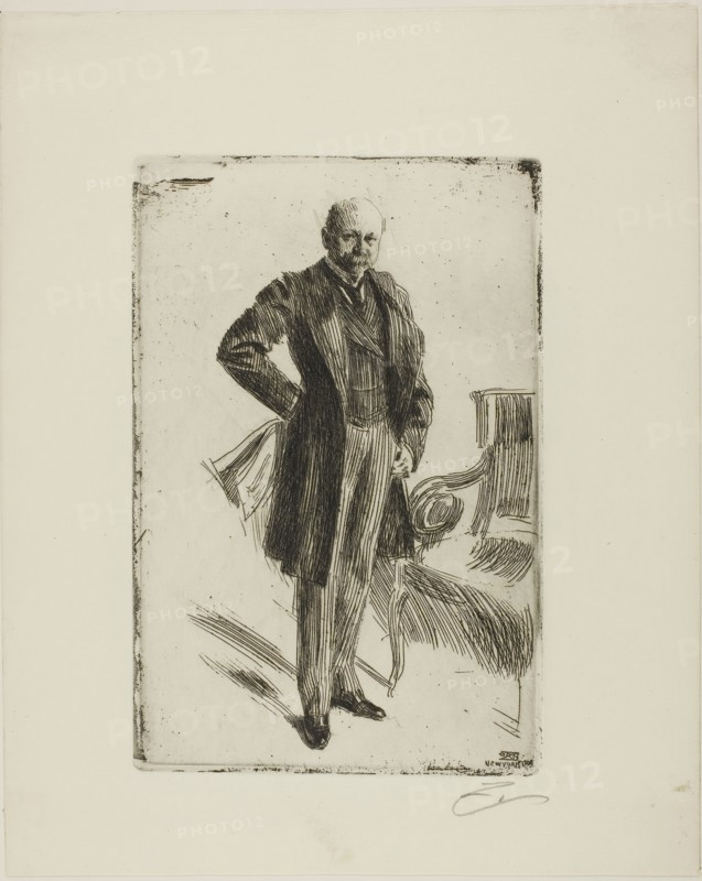 Colonel Lamont I (Whole length), 1900, Anders Zorn, Swedish, 1860-1920, Sweden, Etching on ivory laid paper, 226 x 150 mm (image/plate), 317 x 255 mm (sheet)