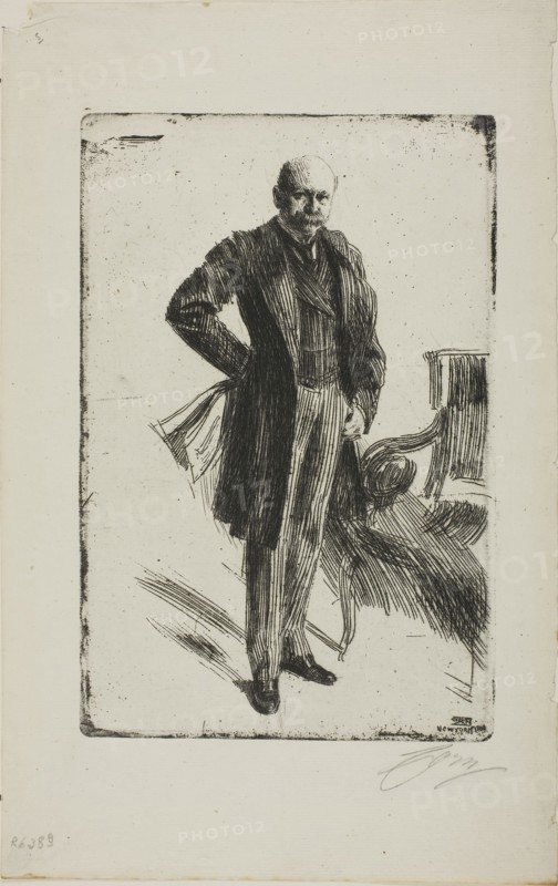Colonel Lamont I (Whole length), 1900, Anders Zorn, Swedish, 1860-1920, Sweden, Etching on ivory laid paper, 226 x 150 mm (image/plate), 319 x 200 mm (sheet)