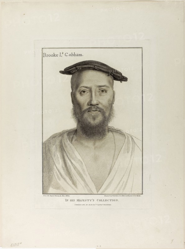 Brooke Lord Cobham, 1796, Francesco Bartolozzi (Italian, 1727-1815), after Hans Holbein the younger (German, 1497-1543), Italy, Stipple engraving on ivory wove paper, 285 x 195 mm (image), 329 x 226 mm (plate), 478 x 354 mm (sheet)