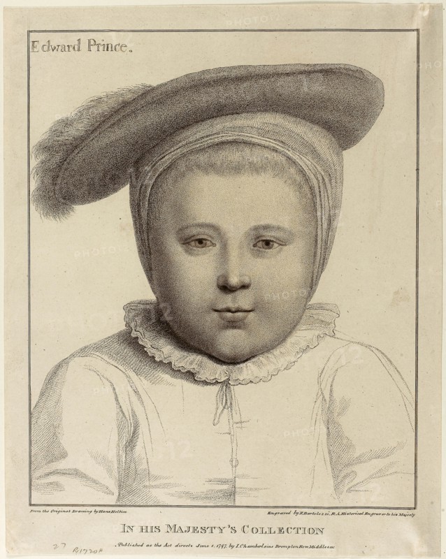 Edward, Prince of Wales, June 1, 1797, Francesco Bartolozzi (Italian, 1727-1815), after Hans Holbein the younger (German, 1497-1543), Italy, Stipple engraving on cream wove paper, 274 x 224 mm (image), 316 x 256 mm (sheet, cut within platemark)