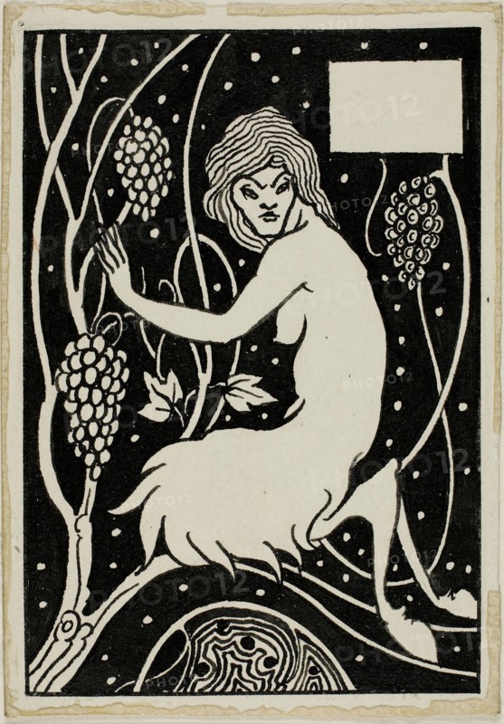 Decorative Study: Satyr, 1892/98, Attributed to Aubrey Vincent Beardsley, English, 1872-1898, England, Pen and black ink, with brush and black wash, over traces of graphite, on ivory wove paper, 124 × 87 mm