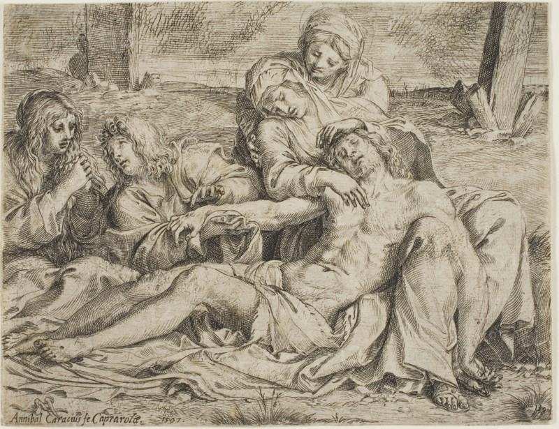 Christ of Caprarola, 1597, Annibale Carracci, Italian, 1560-1609, Italy, Etching, with engraving and drypoint, on ivory laid paper, 124 × 160 mm