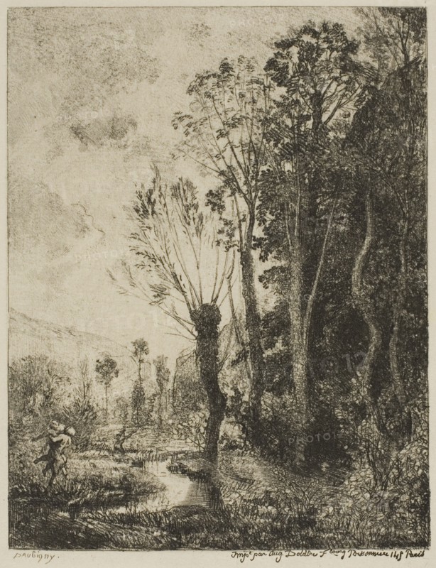 The Satyr, 1850, Charles François Daubigny, French, 1817-1878, France, Etching, roulette and aquatint on cream Japanese paper, 150 × 117 mm (image), 171 × 134 mm (plate), 393 × 262 mm (sheet)