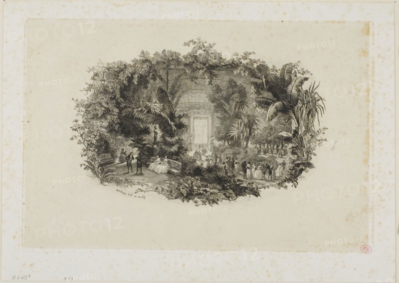 Le Jardin d’Hiver, 1843, Charles François Daubigny, French, 1817-1878, France, Etching on cream chine laid down on white wove paper, 178 × 265 mm (chine), 178 × 270 mm (plate), 216 × 303 mm (sheet)