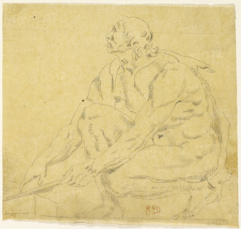 Copy, n.d., Eugène Delacroix, French, 1798-1863, France, Graphite on tan tracing paper, 143 × 152 mm