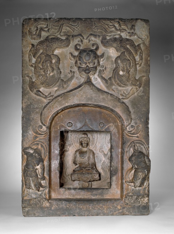 Section of a Buddhist Pagoda, Tang dynasty (A.D. 618–907), dated 724, China, Limestone, 66.0 × 43.2 × 41.9 cm (26 × 17 × 16 1/2 in.)