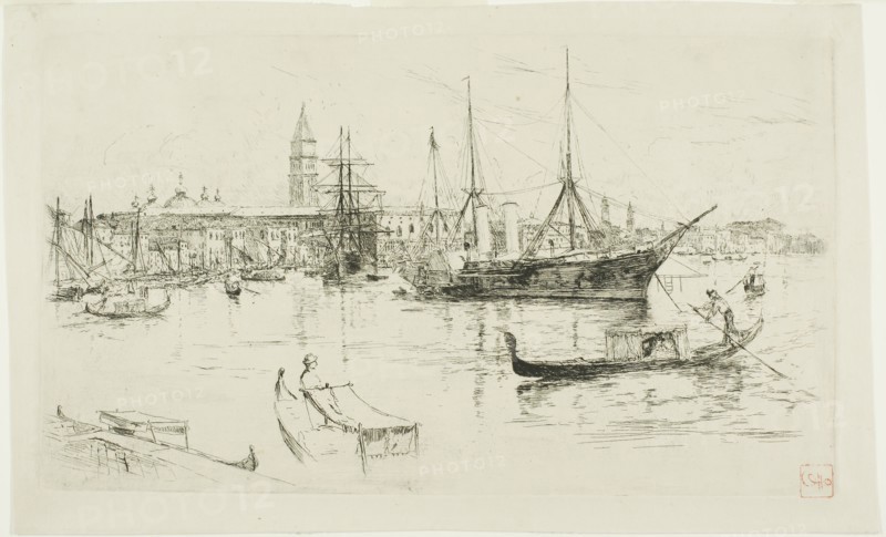 Laguna, Venice, 1880, Frank Duveneck, American, 1848-1919, United States, Etching on ivory laid paper, 196 x 341 mm (image/plate), 228 x 371 mm (sheet)