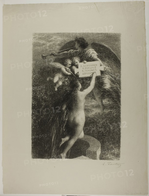 Frontispiece: Truth, 1885, Henri Fantin-Latour, French, 1836-1904, France, Lithograph in black with scraping on stone on cream laid paper, 457 × 322 mm (image), 695 × 524 mm (sheet)