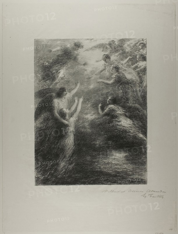 Paradise and the Peri: Finale, 1893, Henri Fantin-Latour, French, 1836-1904, France, Lithograph in black on ivory chine, 408 × 314 mm (image), 636 × 484 mm (sheet)