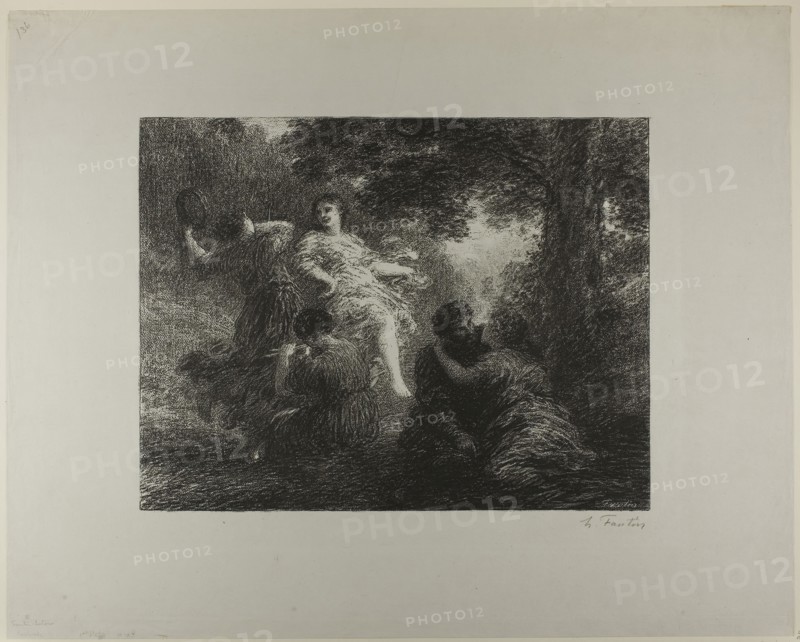Pastoral, 1896, Henri Fantin-Latour, French, 1836-1904, France, Lithograph in black on light gray chine, 325 × 420 mm (image), 520 × 650 mm (sheet)