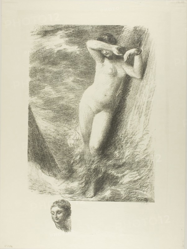 Andromeda, 1899, Henri Fantin-Latour, French, 1836-1904, France, Lithograph in black on ivory wove paper, 438 × 318 mm (image), 620 × 461 mm (sheet)