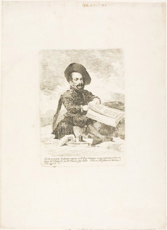 A Dwarf, 1778, Francisco José de Goya y Lucientes (Spanish, 1746-1828), after Diego Velázquez (Spanish, 1599-1660), Spain, Etching with engraved inscription on laid paper, 197 x 155 mm (image), 215 x 155 mm (plate), 420 x 305 mm (sheet)