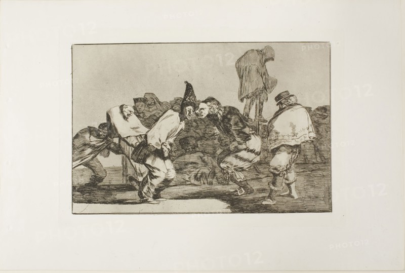 Rejoice, Carnival, for Tomorrow Thou wilt Be Ashes, plate 14 from Los Proverbios, 1815/24, Francisco José de Goya y Lucientes, Spanish, 1746-1828, Spain, Etching and aquatint on ivory wove paper, 209 x 319 mm (image), 244 x 350 mm (plate), 332 x 495 mm (sheet)