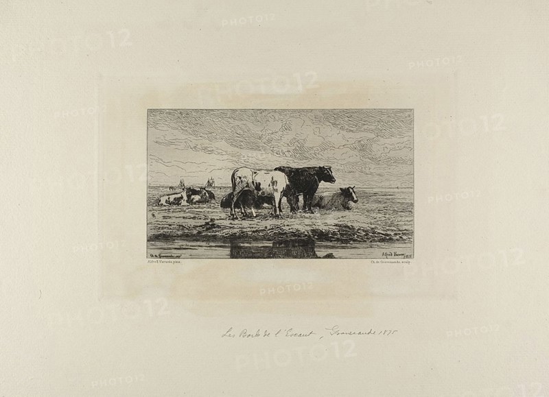 The Bank of Escaut, 1841, Carel Nicolaas Storm van’s Gravesande (Dutch, 1841-1924), after Ver-Wee (Dutch), Holland, Etching on paper