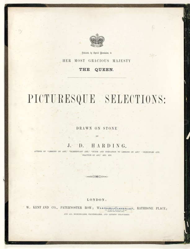 Picturesque Selections: Text Page, from Picturesque Selections, c. 1860, James Duffield Harding, (English, 1798-1863), Published by W. Kent and Co., England, Letterpress on paper, 560 × 430 mm