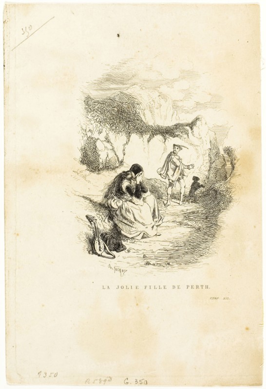 The Pretty Girl of Perth, n.d., Charles Émile Jacque, French, 1813-1894, France, Etching and drypoint on ivory wove paper, 110 × 87 mm (image), 184 × 121 mm (plate), 189 × 127 mm (sheet)
