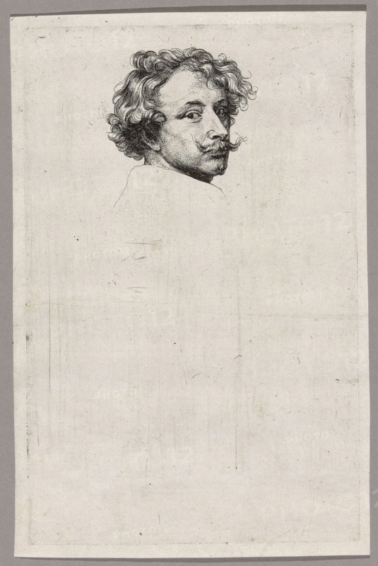 Self-Portrait, 1630/33, Anthony van Dyck, Flemish, 1599-1641, Flanders, Etching in black on ivory laid paper, 246 × 157 mm (image/plate), 257 × 169 mm (sheet)