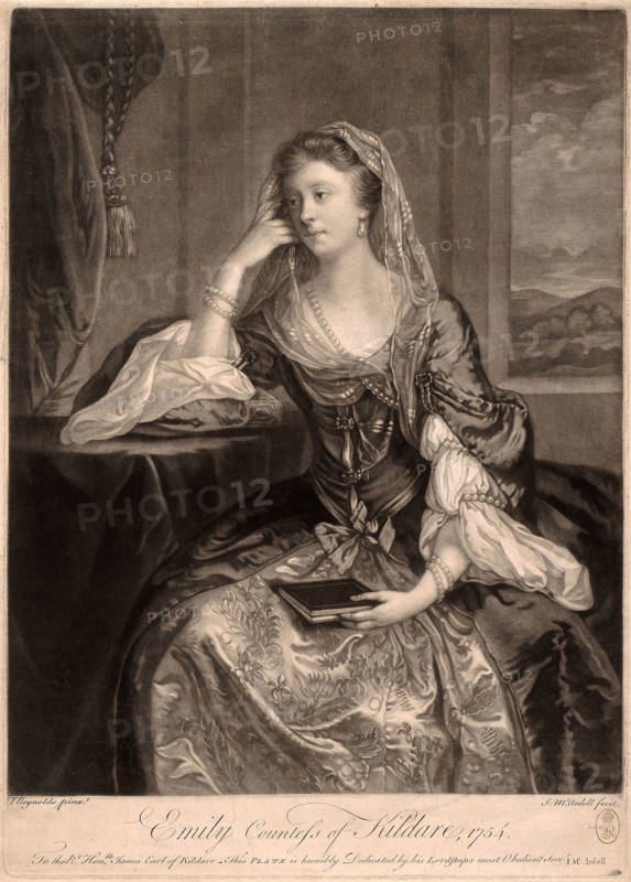 Emily, Countess of Kildare, 1754, James McArdell (Irish, c. 1710-1765), after Sir Joshua Reynolds (English, 1723-1792), Ireland, Mezzotint in black on cream laid paper, 315 x 248 mm (image), 350 x 250 mm (plate), 356 x 256 mm (sheet)