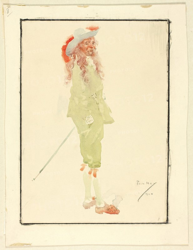 A Cavalier, 1900, Philipp William May, English, 1864-1903, England, Watercolor on cream wove board, 212 × 160 mm