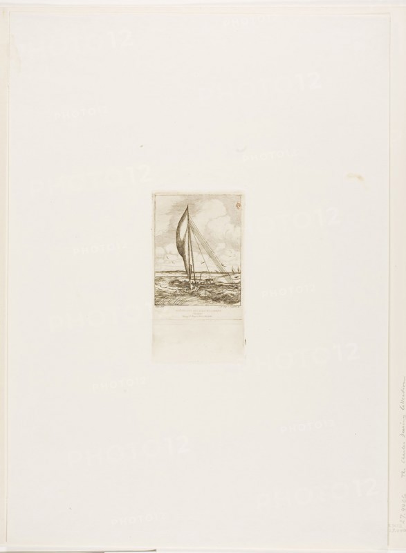 Swift-Sailing Proa, Mulgrave Archipelago, Oceania, 1866, Charles Meryon, French, 1821-1868, France, Etching with scraping and burnishing in warm black ink with monogram printed à la poupée in reddish-brown ink on ivory laid paper, 145 × 80 mm (image), 145 × 80 mm (plate), 450 × 320 mm (sheet)