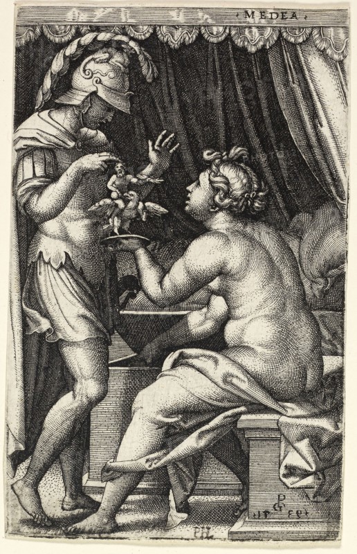 Jason and Medea, n.d., Master I.B., German, died 1525/30, Germany, Engraving in black on paper, 118 x 74 mm (sheet)