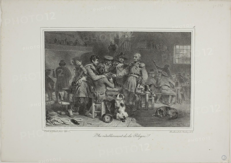 To the Restoration of Poland!, 1831, Denis Auguste Marie Raffet, French, 1804-1860, France, Lithograph in black on ivory wove paper, 165 × 255 mm (image), 282 × 400 mm (sheet)