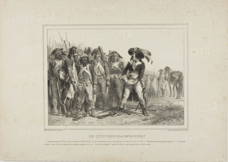 Of what do you have to complain?, 1836, Denis Auguste Marie Raffet, French, 1804-1860, France, Lithograph in black on ivory wove paper, 167 × 237 mm (image), 282 × 397 mm (sheet)