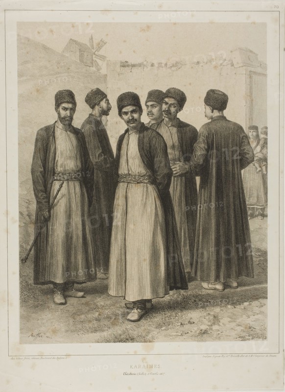 Karaimes, Théodosie, Kaffa, 1 Octobre 1837, 1844, Denis Auguste Marie Raffet (French, 1804-1860), printed by Auguste Bry (French, 19th century), published by Chez Gihaut Frères (French, 19th century), France, Lithograph in black on buff chine laid down on ivory wove paper, 275 × 222 mm (image), 285 × 222 mm (primary support), 348 × 254 mm (seconcary support)