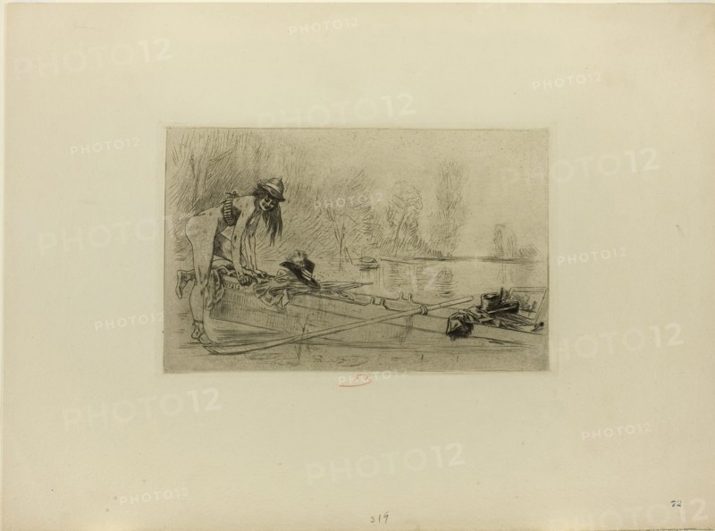 July, n.d., Félicien Rops, Belgian, 1833-1898, Belgium, Etching and drypoint on cream wove paper, 156 × 244 mm (image), 166 × 255 mm (plate), 337 × 453 mm (sheet, folded)