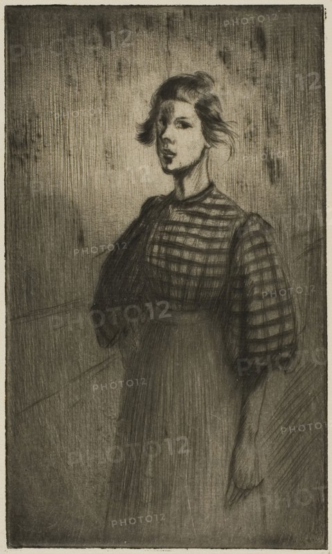 The Apprentice, 1898, Théophile-Alexandre Steinlen, French, born Switzerland, 1859-1923, France, Drypoint from a zinc plate in black on ivory laid paper, 169 × 100 mm (image/plate), 416 × 302 mm (sheet)