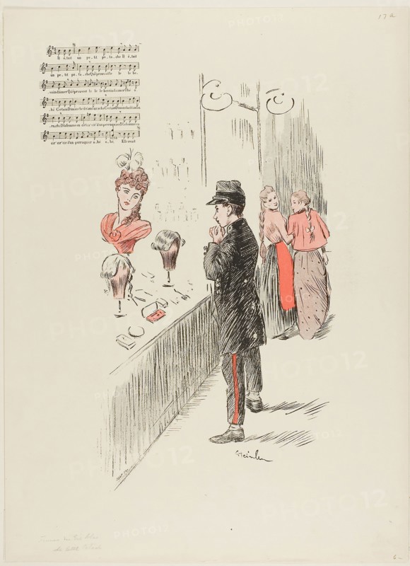Le Petit Potach, published August 18, 1893, Théophile-Alexandre Steinlen, French, born Switzerland, 1859-1923, France, Photorelief print in red and black with letterpress music/lyrics on ivory wove paper, 344 × 227 mm (image), 422 × 309 mm (sheet)