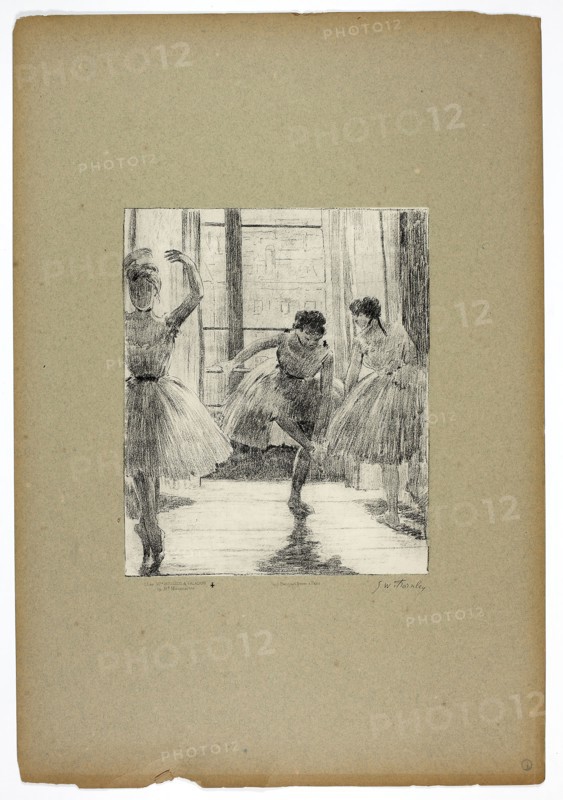 Before the Ballet Class, 1889–90, Georges-William Thornley (French, 1857-1935), after Edgar Degas (French, 1834-1917), printed by Atelier Becquet (French, 19th century), published by Boussod, Valadon, & Company (French, 18th-19th century), France, Lithograph in black on paper, 271 × 223 mm (image),  568 × 397 mm (sheet)