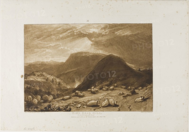 Hind Head Hill, plate 25 from Liber Studiorum, published January 1, 1811, Joseph Mallord William Turner (English, 1775-1851), Egraved by Dunkarton, England, Etching and engraving on ivory paper, 178 × 260 mm (image), 209 × 291 mm (plate), 266 × 381 mm (sheet)