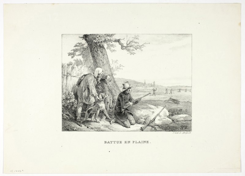 Easily Beaten, 1813–39, Horace Vernet (French, 1789-1863), printed by Francois Seraphin Delpech (French, 1778-1825), France, Lithograph in black on ivory wove paper, 145 × 195 mm (image), 254 × 355 mm (sheet)