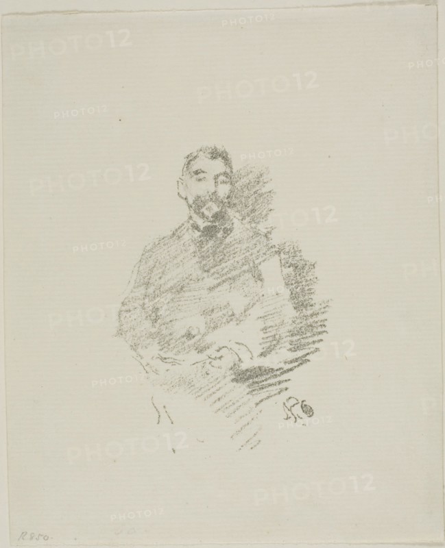 Stéphane Mallarmé, 1892, James McNeill Whistler, American, 1834-1903, United States, Transfer lithograph in gray-black on ivory laid paper, 97 x 70 mm (image), 169 x 137 mm (sheet)