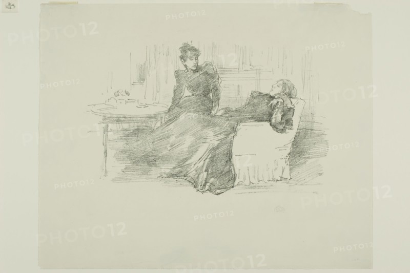 The Sisters, 1894/95, James McNeill Whistler, American, 1834-1903, United States, Transfer lithograph with scraping, on ivory wove proofing paper, 150 x 236 mm (image), 255 x 319 mm (sheet)