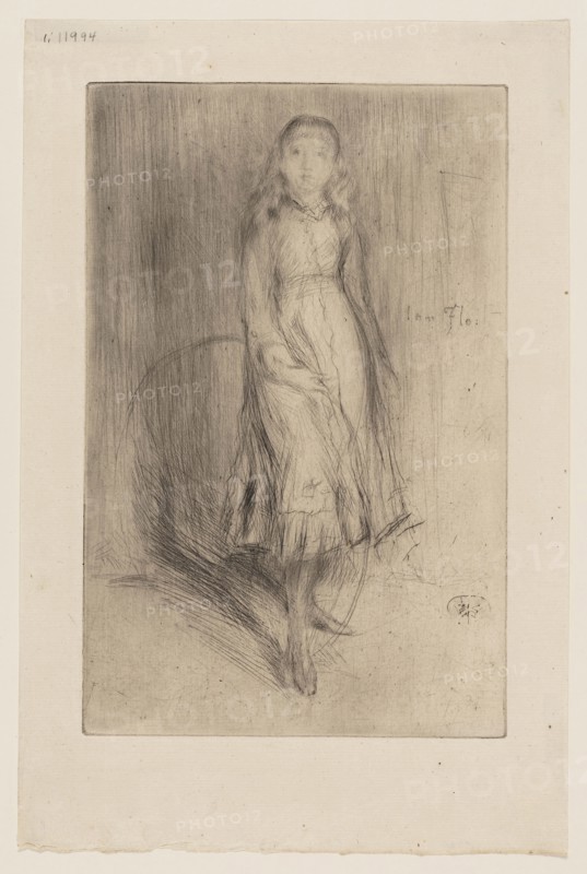 Florence Leyland, 1874, James McNeill Whistler, American, 1834-1903, United States, Drypoint with foul biting in black ink on ivory laid paper, 214 x 139 mm (plate), 272 x 179 mm (sheet)