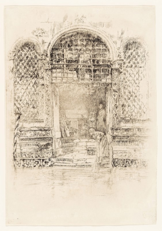The Doorway, 1879/80, James McNeill Whistler, American, 1834-1903, United States, Etching in black ink on ivory Asian laid paper, 291 x 201 mm (plate), 295 x 207 mm (sheet)
