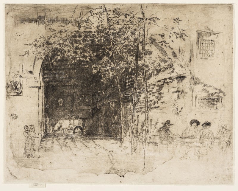 The Traghetto, No. 2, 1880, James McNeill Whistler, American, 1834-1903, United States, Etching and drypoint with foul biting in black ink on ivory Japanese paper, 239 x 306 mm (plate), 247 x 310 mm (sheet)