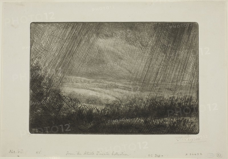 Plain, c. 1885, Alphonse Legros, French, 1837-1911, France, Etching and drypoint on ivory laid paper, 118 × 178 mm (plate), 165 × 237 mm (sheet)