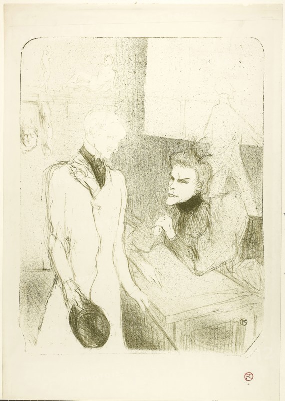 Brandès and le Bargy, in Les Cabotins, 1894, Henri de Toulouse-Lautrec, French, 1864-1901, France, Color lithograph on cream wove paper, 432 × 334 mm (image), 539 × 379 mm (sheet)